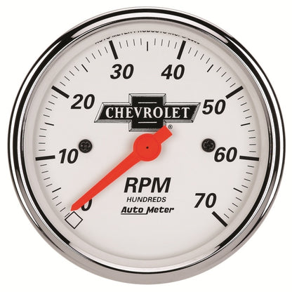 Autometer Arctic White GM 3-1/8in 7000RPM 4, 6, 8 Cyl Electrical Tachometer Gauge 1398-00408