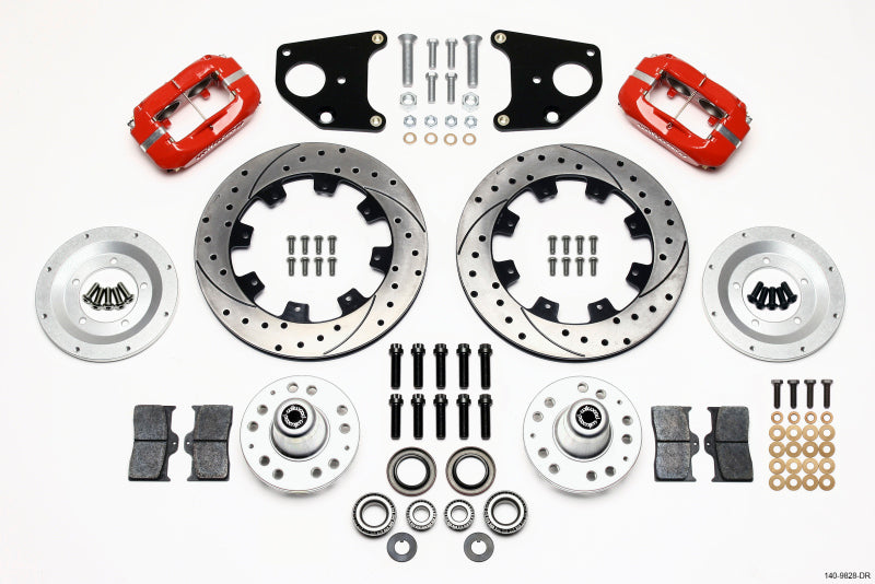 Wilwood Forged Dynalite Front Kit 12.19in Drilled Red 62-72 CDP B & E Body-Drum Wilwood