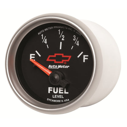 Autometer GM Bowtie Black 2-1/16 Fuel Level, 0-90 , Air-Core 8-18V 3613-00406