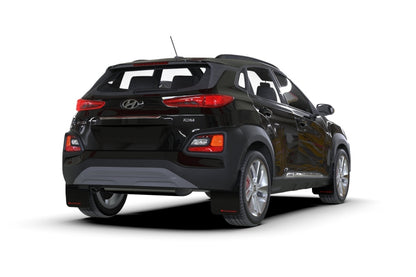 Rally Armor 18-22 Hyundai Kona Black UR Mud Flap White Logo - eliteracefab.com