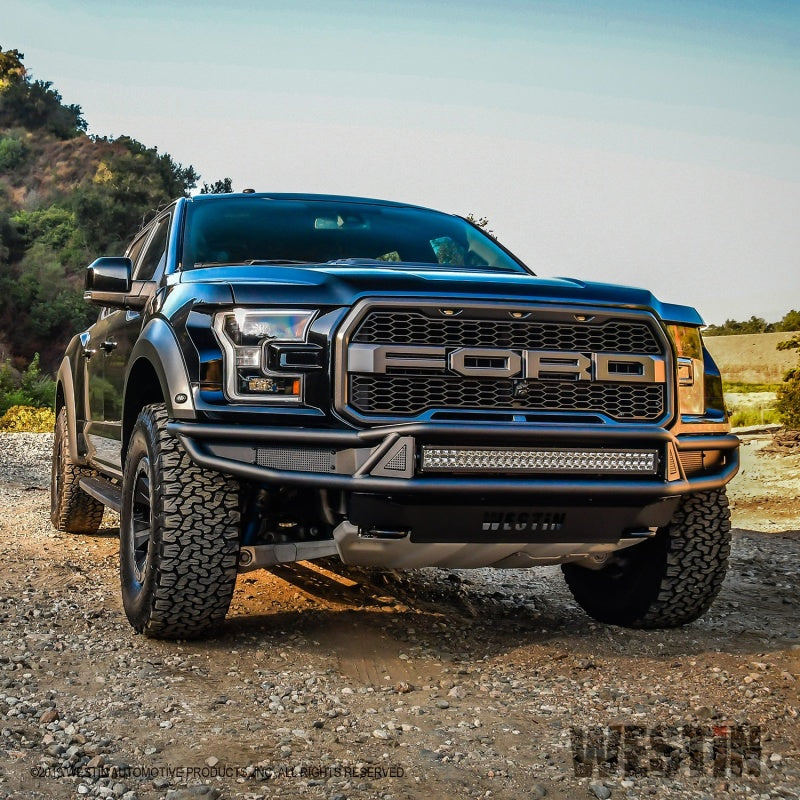 Westin 17-20 Ford F-150 Raptor Outlaw Front Bumper - Tex. Blk Westin