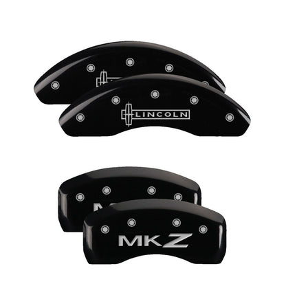 MGP 4 Caliper Covers Engraved Front Escalade Engraved Rear EXT Black finish silver ch MGP