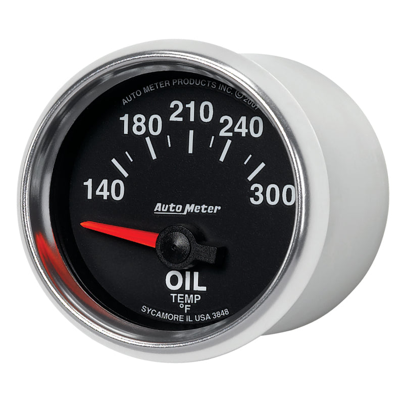 Autometer GS 52mm 140-300 Deg F Short Sweep Electronic Oil Temperature Gauge 3848