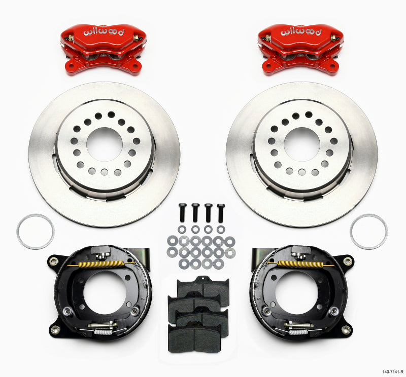 Wilwood Forged Dynalite P/S Park Brake Kit Red Chevy 12 Bolt w/ C-Clips Wilwood