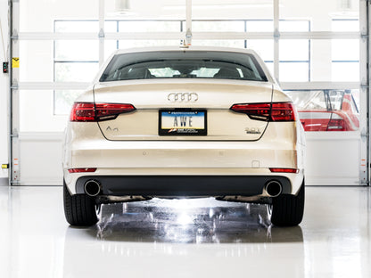 AWE Tuning Audi B9 A4 SwitchPath Exhaust Dual Outlet - Chrome Silver Tips (Includes DP and Remote) AWE Tuning
