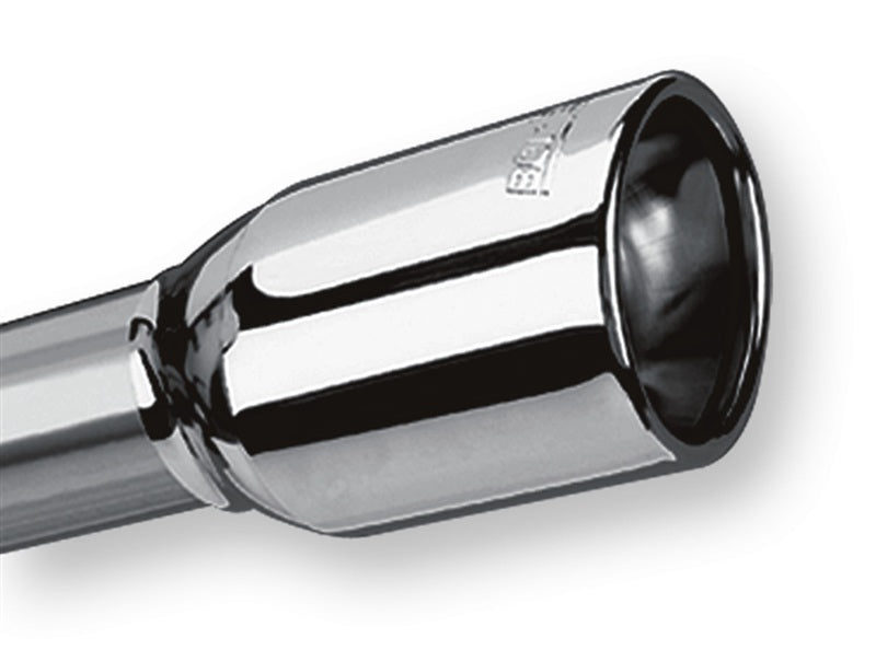 Borla Universal Polished Tip Single Oval Rolled Angle-Cut w/Clamp (inlet 2 1/4in. Outlet 3 5/8 x 2 1 - eliteracefab.com