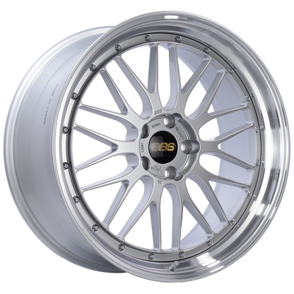 BBS LM 21x10 5x120 ET38 Diamond Silver Center Diamond Cut Lip Wheel -82mm PFS/Clip Required BBS