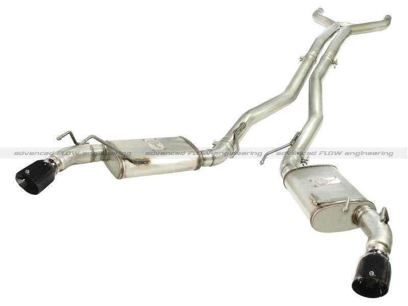 aFe MACHForce XP Exhaust 3in Stainless Stee CB/10-13 Chevy Camaro V8-6.2L (td) (gloss blk tip) aFe