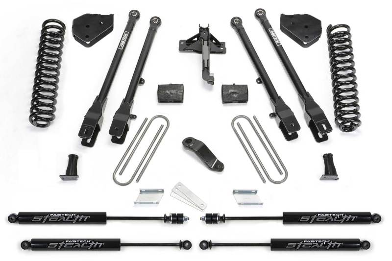 Fabtech 17-21 Ford F250/F350 4WD Diesel 4in 4Link Sys w/Coils & Stealth - eliteracefab.com