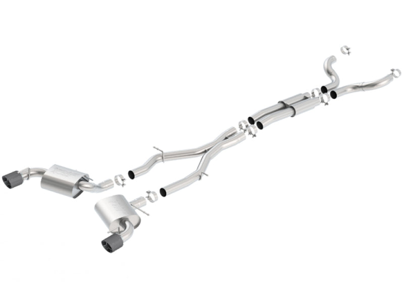 Borla 16-17 Chevy Camaro 6.2L 4.5in Carbon Fiber Tips Single Split Exit S-Type Catback Exhaust