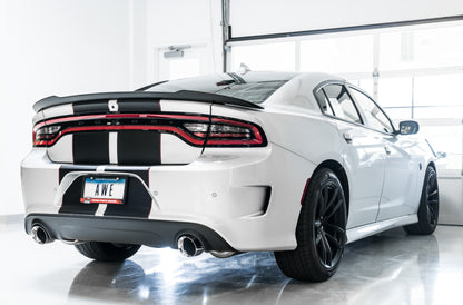 AWE Tuning 2017+ Dodge Charger 5.7L Touring Edition Exhaust - Non-Resonated - Diamond Black Tips AWE Tuning