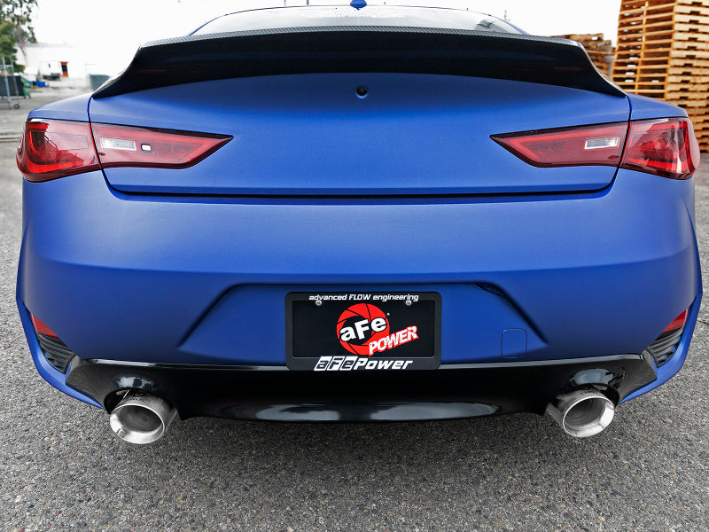 aFe POWER Takeda 2.5in 304 SS Axle-Back Exhaust w/ Polished Tips 17-19 Infiniti Q60 V6-3.0L (tt) aFe