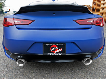 aFe POWER Takeda 2.5in 304 SS Axle-Back Exhaust w/ Polished Tips 17-19 Infiniti Q60 V6-3.0L (tt) aFe