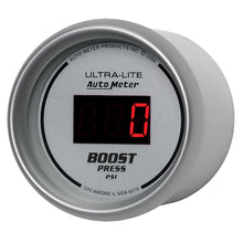 Load image into Gallery viewer, Autometer Ultra-Lite 2-1/16in 5-60 PSI Digital Boost Pressure Gauge - Silver