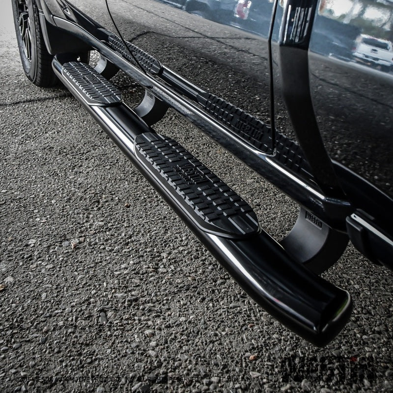 Westin 19-20 Chevrolet Silverado/GMC Sierra 1500 Double Cab PRO TRAXX 5 Oval Nerf Step Bars - Black - eliteracefab.com