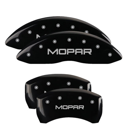 MGP 4 Caliper Covers Engraved Front & Rear MOPAR Black finish silver ch MGP