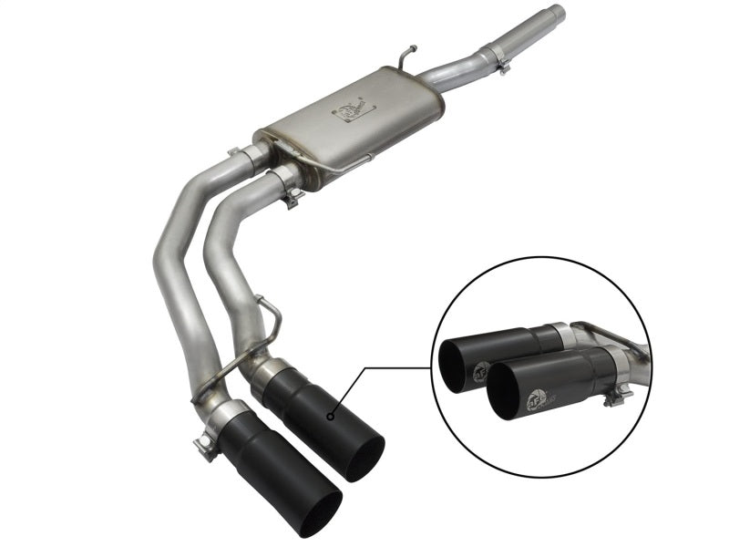 aFe Rebel Exhausts Cat-Back SS Ford F-150 04-08 V8 4.6/5.4L w/ Black Tips - eliteracefab.com