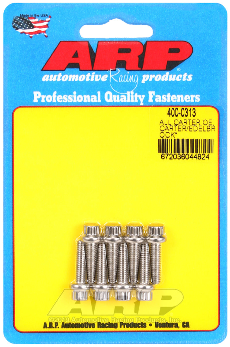 ARP All Carter OE/Carter/Edelbrock (Performer and Thunder Series) Carburetor Bolt Kit ARP