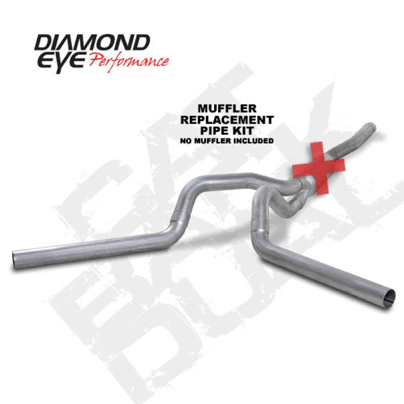 Diamond Eye KIT 4in CB MFLR REPLACMENT PIPE DUAL AL: 2006-2007.5 CHEVY/GMC 6.6L 2500/3500 Diamond Eye Performance