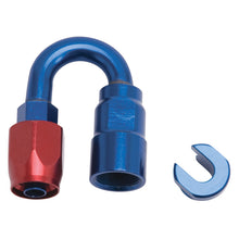 Load image into Gallery viewer, Russell Performance 3/8in SAE Quick Disc Female to -6 Hose Red/Blue 180 Degree Hose End