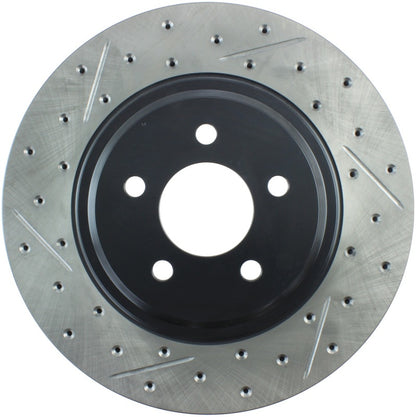 STOPTECH 94-04 FORD MUSTANG SVT COBRA SLOTTED & DRILLED SPORT FRONT RIGHT BRAKE ROTOR, 127.61045R - eliteracefab.com