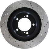 STOPTECH 07-09 TOYOTA TUNDRA / 08-09 TOYOTA SEQUOIA FRONT RIGHT SLOTTED & DRILLED ROTOR, 127.44156R