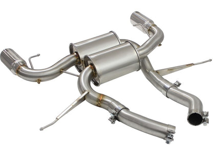 aFe MACHForce XP 2.5in Axle Back Stainless Exhaust w/ Polished Tips 07-13 BMW 335i 3.0L L6 (E90/92) - eliteracefab.com