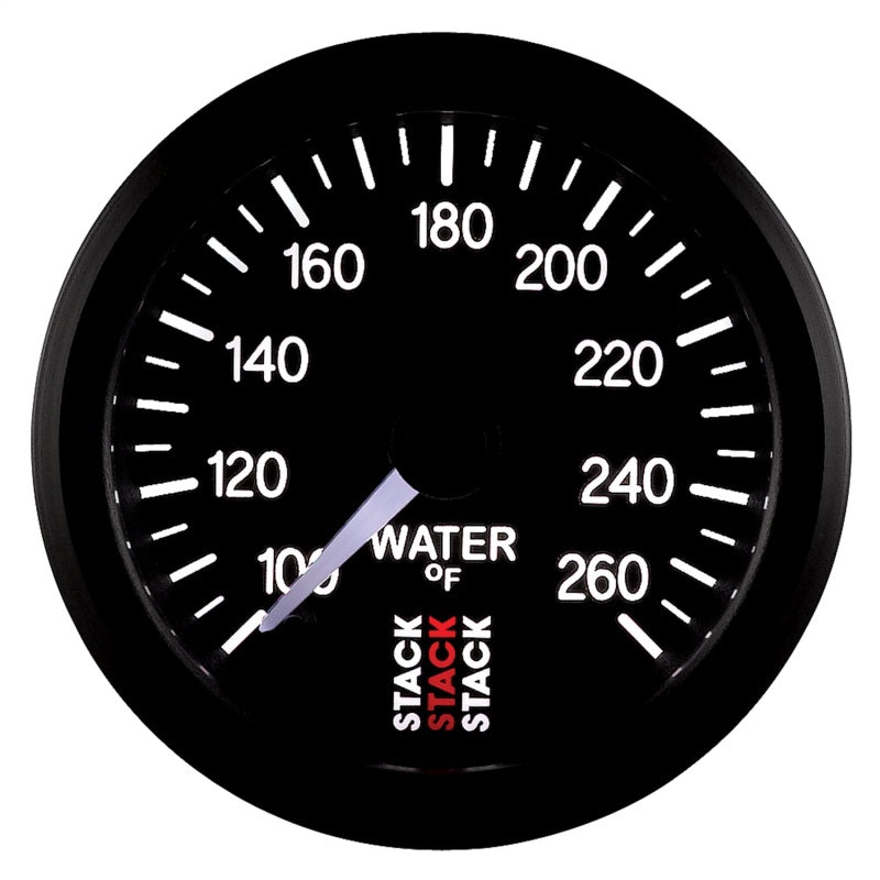 AutoMeter GAUGE; WATER TEMP; PRO STEPPER MOTOR; 52MM; BLK; 100-260deg.F; 1/8in. NPTF MALE AutoMeter