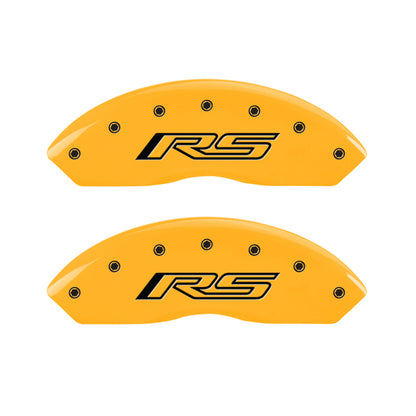 MGP 4 Caliper Covers Engraved Front & Rear Gen 5/RS Yellow finish black ch MGP