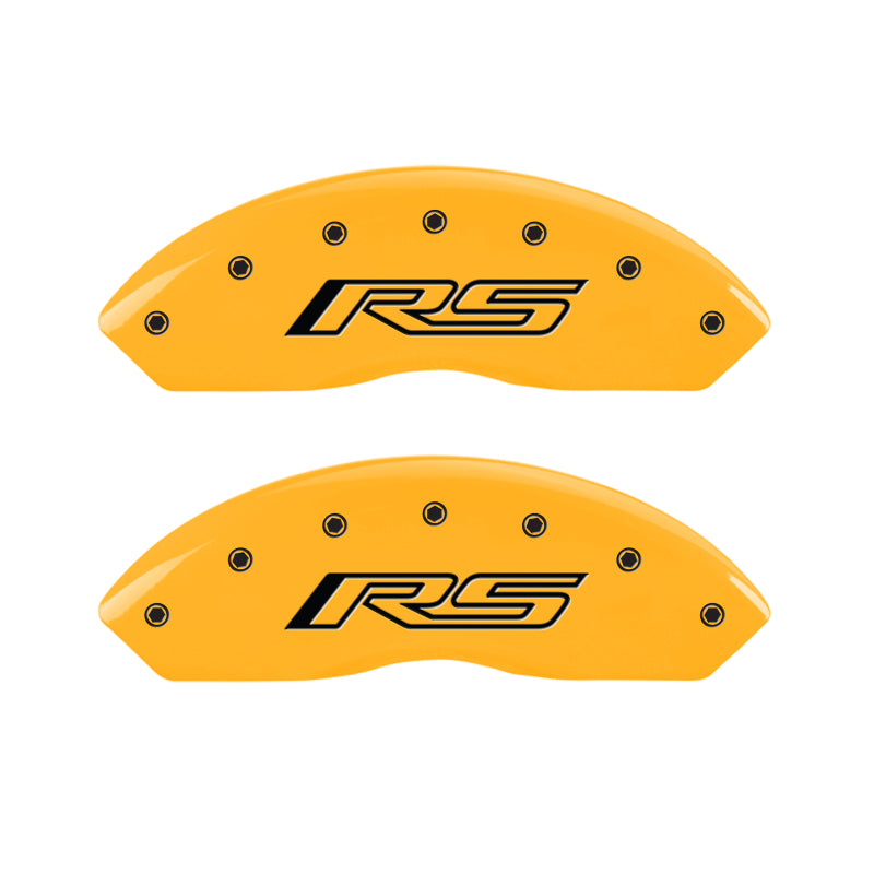 MGP 4 Caliper Covers Engraved Front & Rear Gen 5/RS Yellow finish black ch MGP