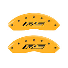 Load image into Gallery viewer, MGP 4 Caliper Covers Engraved Front &amp; Rear Gen 5/RS Yellow finish black ch MGP