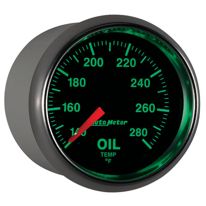 Autometer GS Series 2-1/16in Oil Temperature Gauge 140-280 Degrees Electric Full Sweep 3856