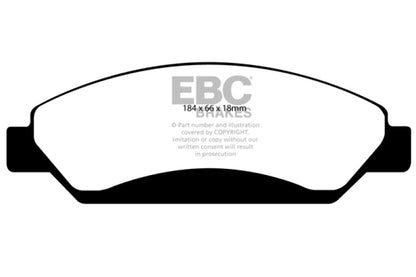 EBC 07 Cadillac Escalade 6.2 2WD Yellowstuff Front Brake Pads - eliteracefab.com