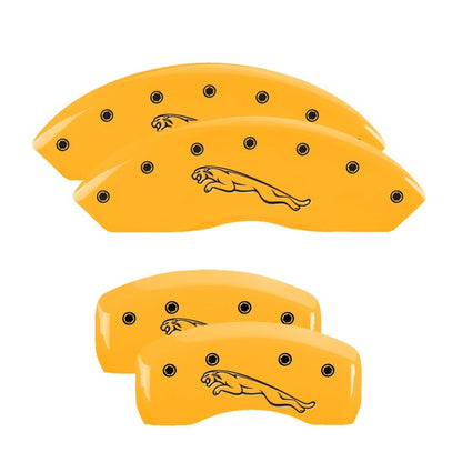 MGP 4 Caliper Covers Engraved Front & Rear MGP Yellow finish black ch MGP