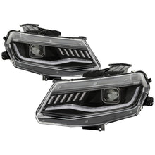 Load image into Gallery viewer, Spyder Chevy Camaro 16-18 Halogen Model Projector Headlights Black PRO-YD-CCAM16HALSI-SEQ-BK - eliteracefab.com