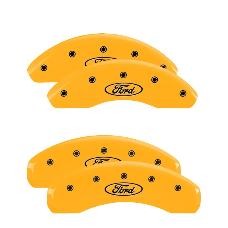 MGP 4 Caliper Covers Engraved Front & Rear Oval Logo/Ford Yellow Finish Black Char 1998 Ford Ranger MGP