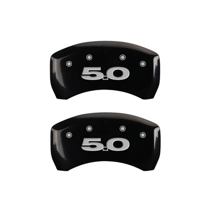 MGP Rear set 2 Caliper Covers Engraved Rear 50 Black finish silver ch MGP