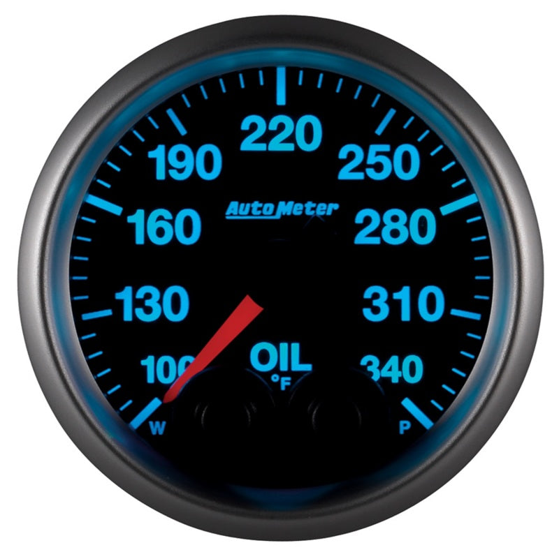 Autometer Elite 52mm 100-340 Deg F Oil Temp Peak & Warn w/ Electronic Control Gauge 5640