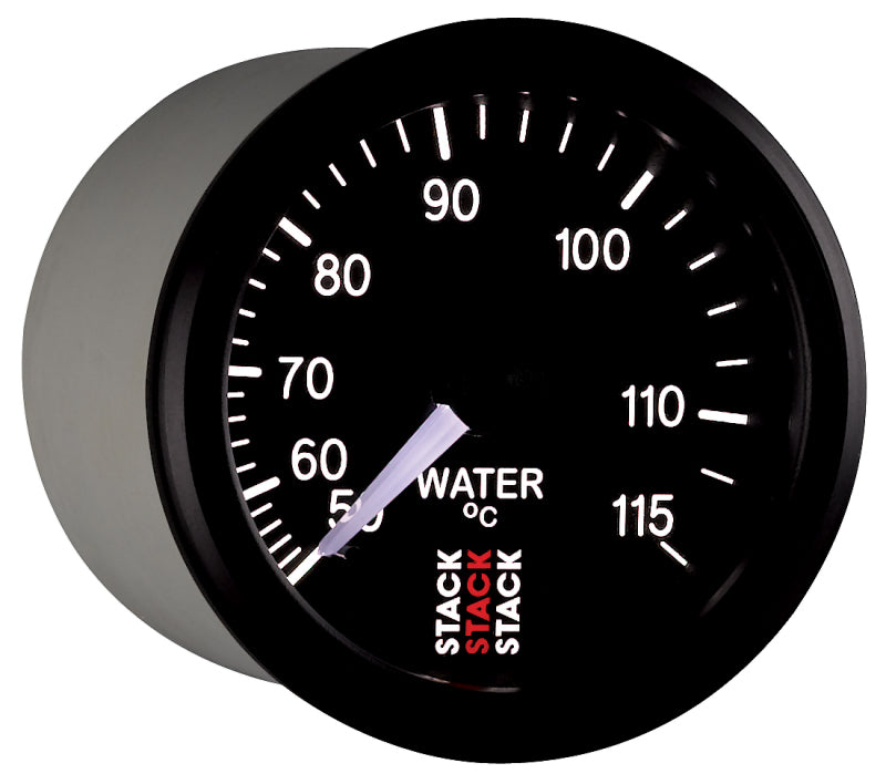 Autometer Stack Instruments 52mm 50-115 Celsius 3/8 BSPT (M) Mechanical Water Temp Gauge - Black ST3107