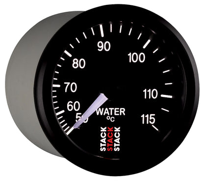 Autometer Stack Instruments 52mm 50-115 Celsius 3/8 BSPT (M) Mechanical Water Temp Gauge - Black ST3107