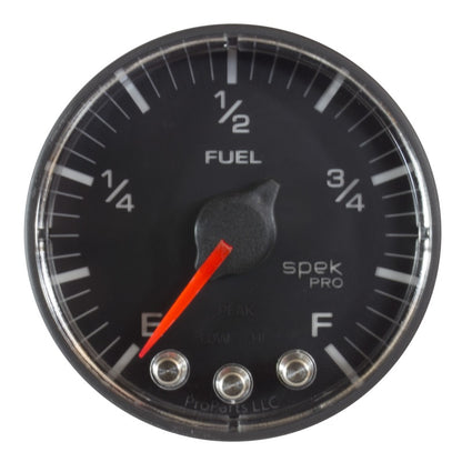 Autometer Spek-Pro Gauge Fuel Level 2 1/16in 0-270 Programmable Blk/Blk P312328