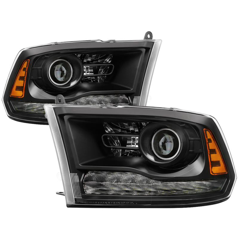 xTune Dodge Ram 13-17 ( w/ Factory Projector LED) Projector Headlight - Black HD-JH-DR13-P-BK - eliteracefab.com