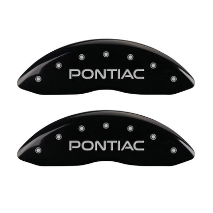 MGP 4 Caliper Covers Engraved Front Pontiac Rear Arrow Black Finish Silver Char 2006 Pontiac GTO MGP