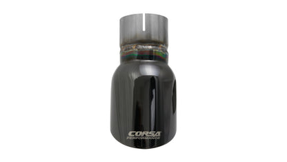 Corsa Single Universal 2.5in Inlet / 3.5in Outlet Black PVD Pro-Series Tip Kit CORSA Performance
