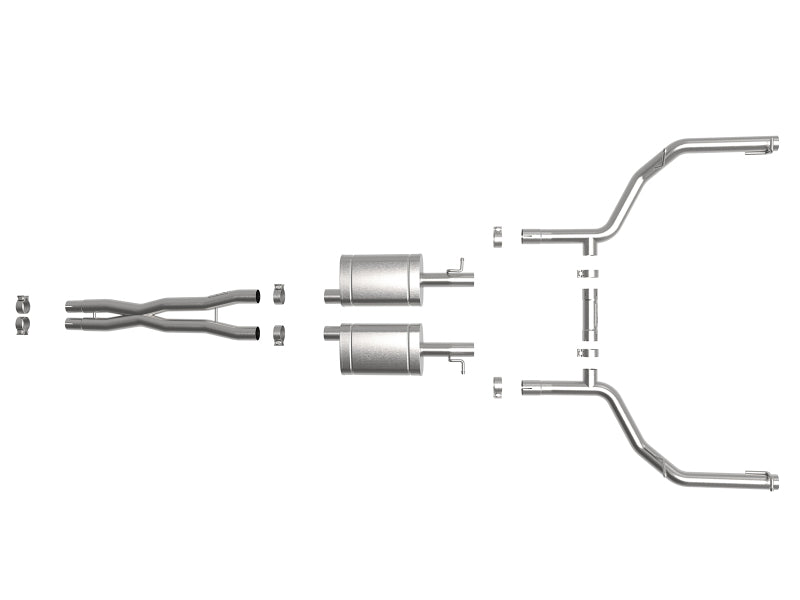 aFe MACH Force-Xp 2-1/2in 304 SS Cat-Back Exhaust 15-19 Dodge Challenger V6-3.6L - Raw Tip aFe