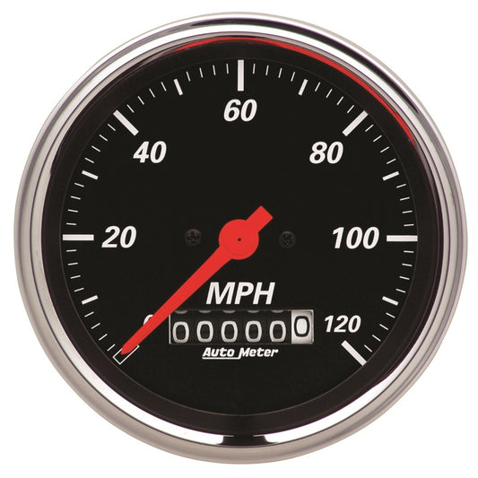 Autometer Designer Black 3-3/8in Electrical 120MPH Speedometer w/ Wheel Odometer 1479