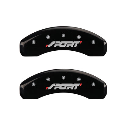 MGP 4 Caliper Covers Engraved Front & Rear SPORT Black finish silver ch MGP