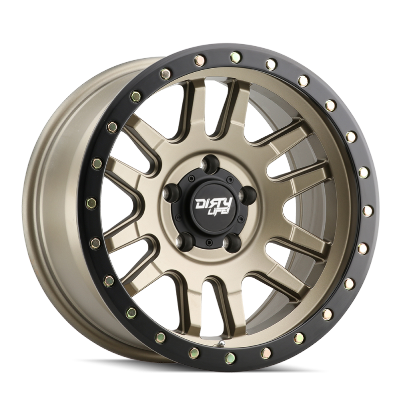 Dirty Life 9309 Canyon Pro 17x9/5x139.7 BP/0mm Offset/108.1mm Hub Satin Gold Wheel - Beadlock