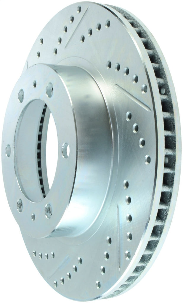 StopTech Select Sport 12-14 Toyota FJ Cruiser SportStop Slotted & Drilled Front Right Rotor - eliteracefab.com