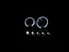ANZO 1997.5-2003 Ford F-150 Projector Headlights w/ Halo and LED Black 1pc - eliteracefab.com